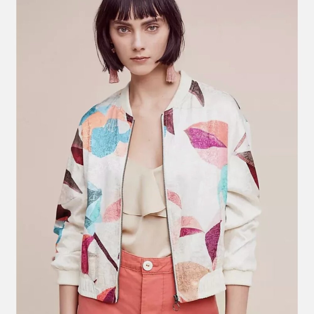 Elevenses Women's Multicolored Bomber Jacket
